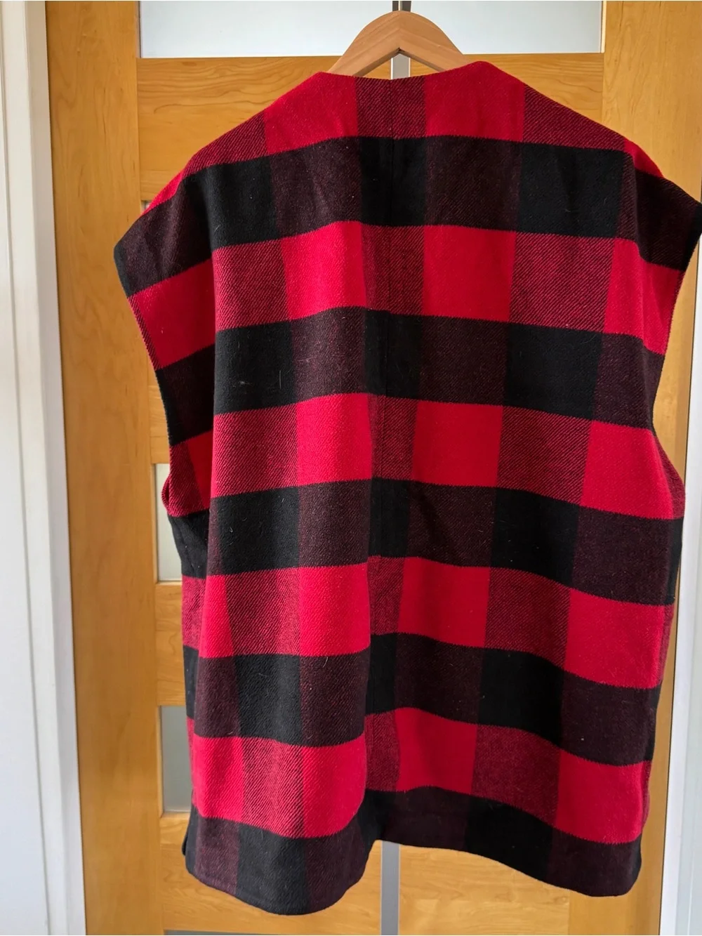 Lucky Brand Red & Black Plaid Open-Front Coatigan